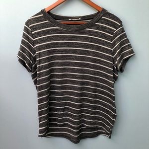 Striped Gray and White Top